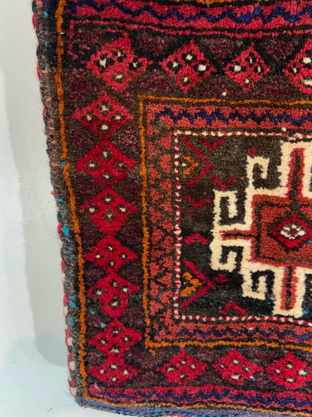 Vintage Handwoven Wool Carpet Crossbody Bag Boho Kilim Artisan - Picture 6 of 13